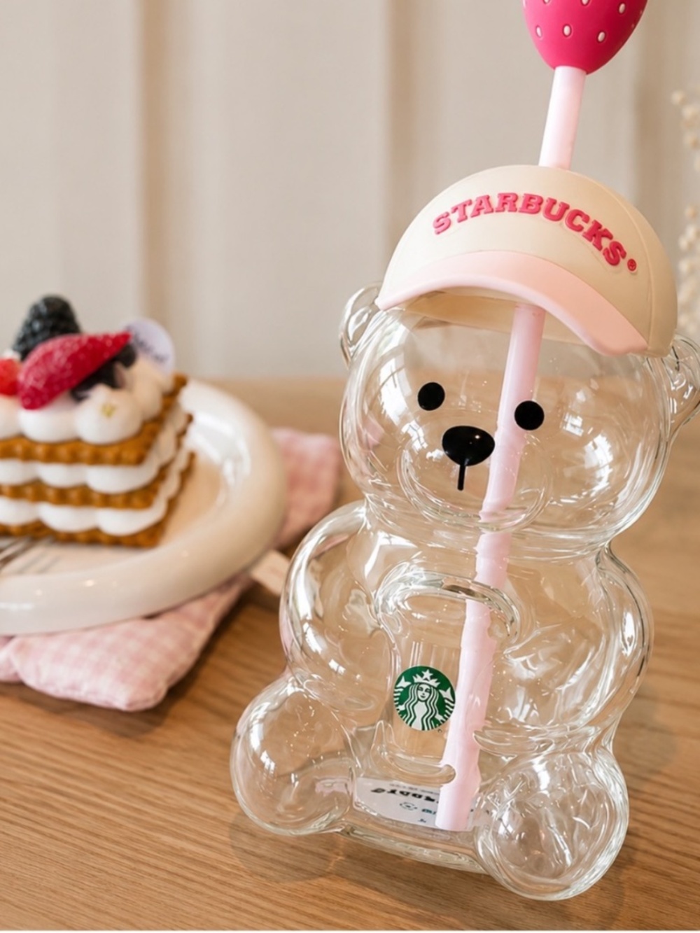 Starbucks Limited Edition Bearista Glass Cold Cup Pink Drink Collection 2026 NEW